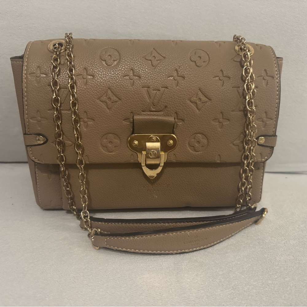 Louis Vuitton Tan Leather Chain Bag